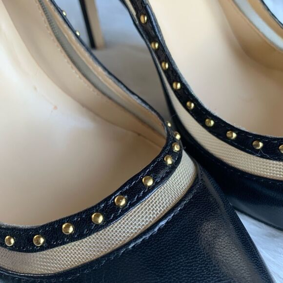 Levity Black Leather Heels Mesh Side Panel - Picture 6 of 12